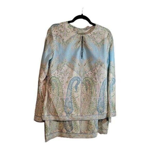 Elie Tahari Jackets & Blazers - Vintage Elie Tahari Women's Skirt Suit Sz Large 2 PC Set Blue Lightweight